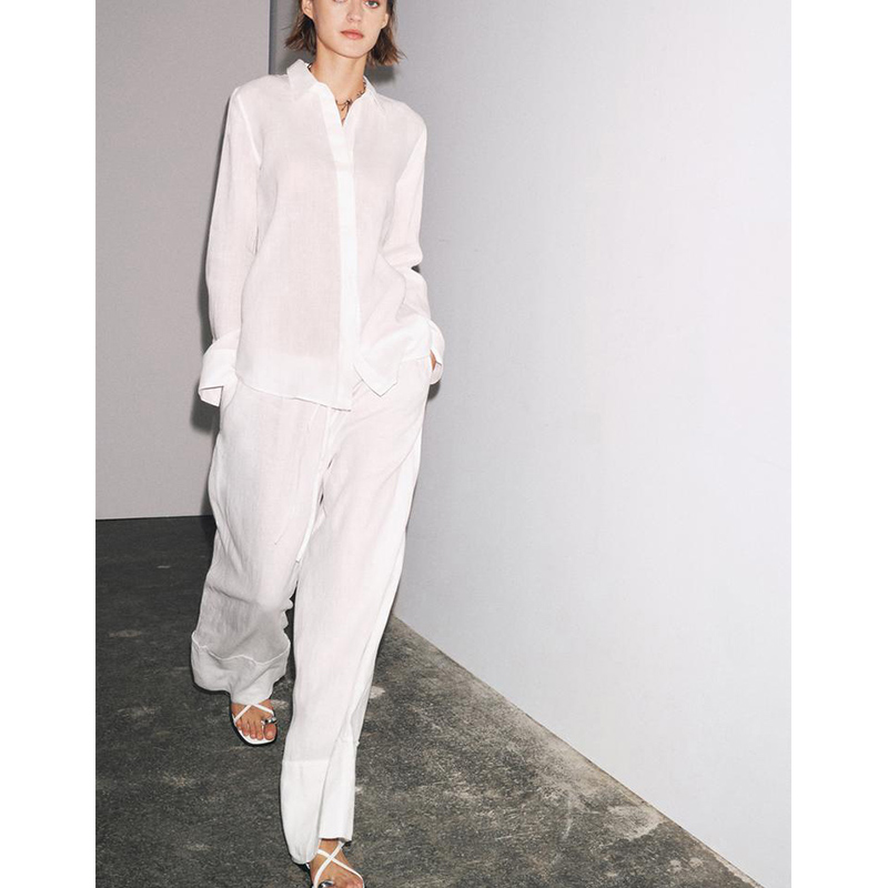 Modny dwuczęściowy zestaw: kos – Linen Pant Wide recenzja i cena