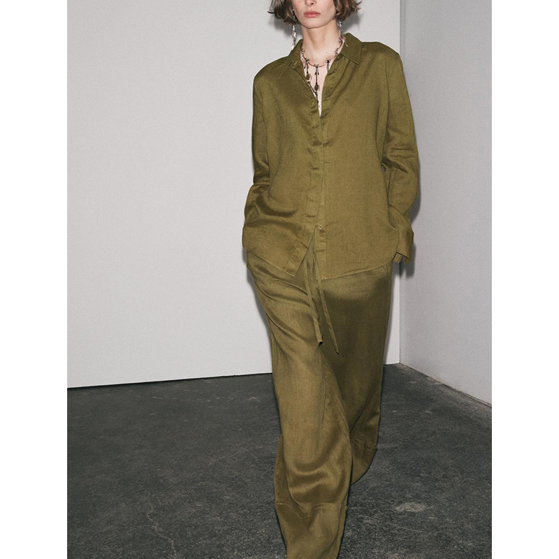 Modny dwuczęściowy zestaw: kos – Linen Pant Wide recenzja i cena