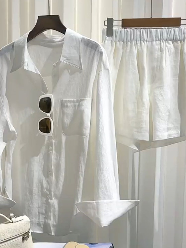 Letni damski zestaw z lnu: luź – Linen Pant Wide recenzja i cena