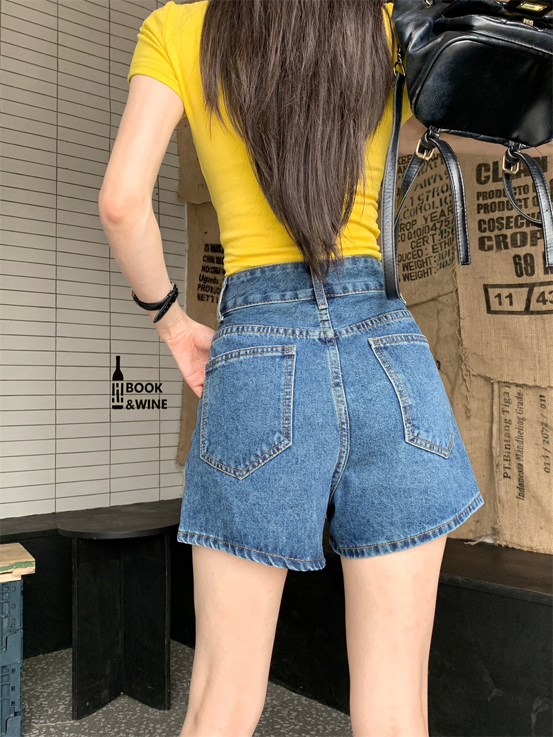 Niebieskie dżinsowe szorty dam – Shorts Denim Frayed recenzja i cena