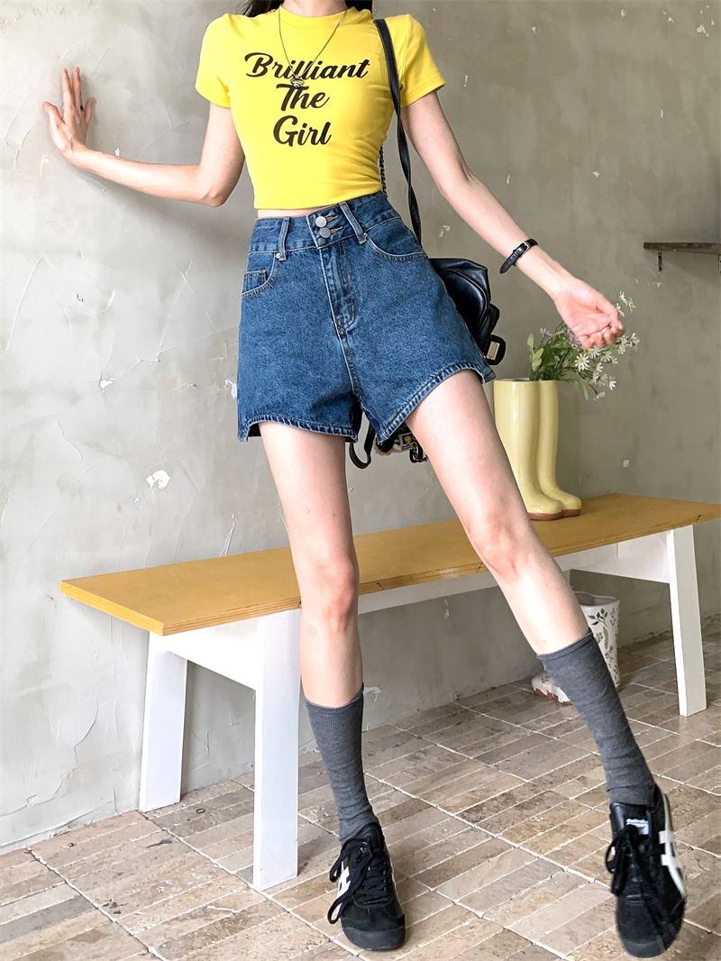 Niebieskie dżinsowe szorty dam – Shorts Denim Frayed recenzja i cena