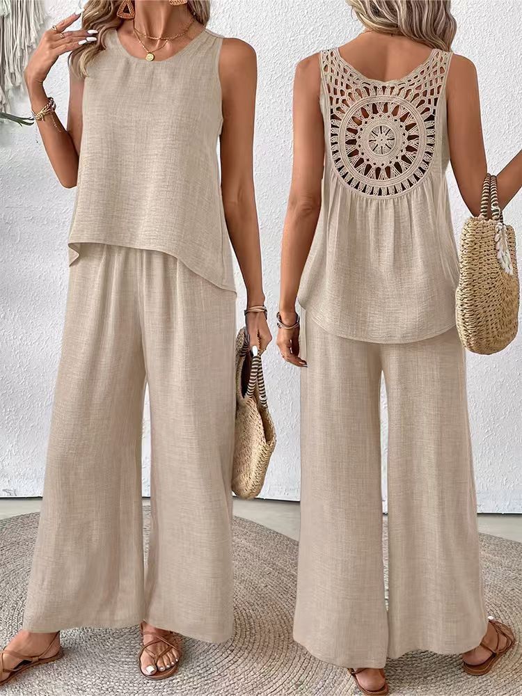Dwuczęściowy damski komplet sp – Linen Pant Wide recenzja i cena