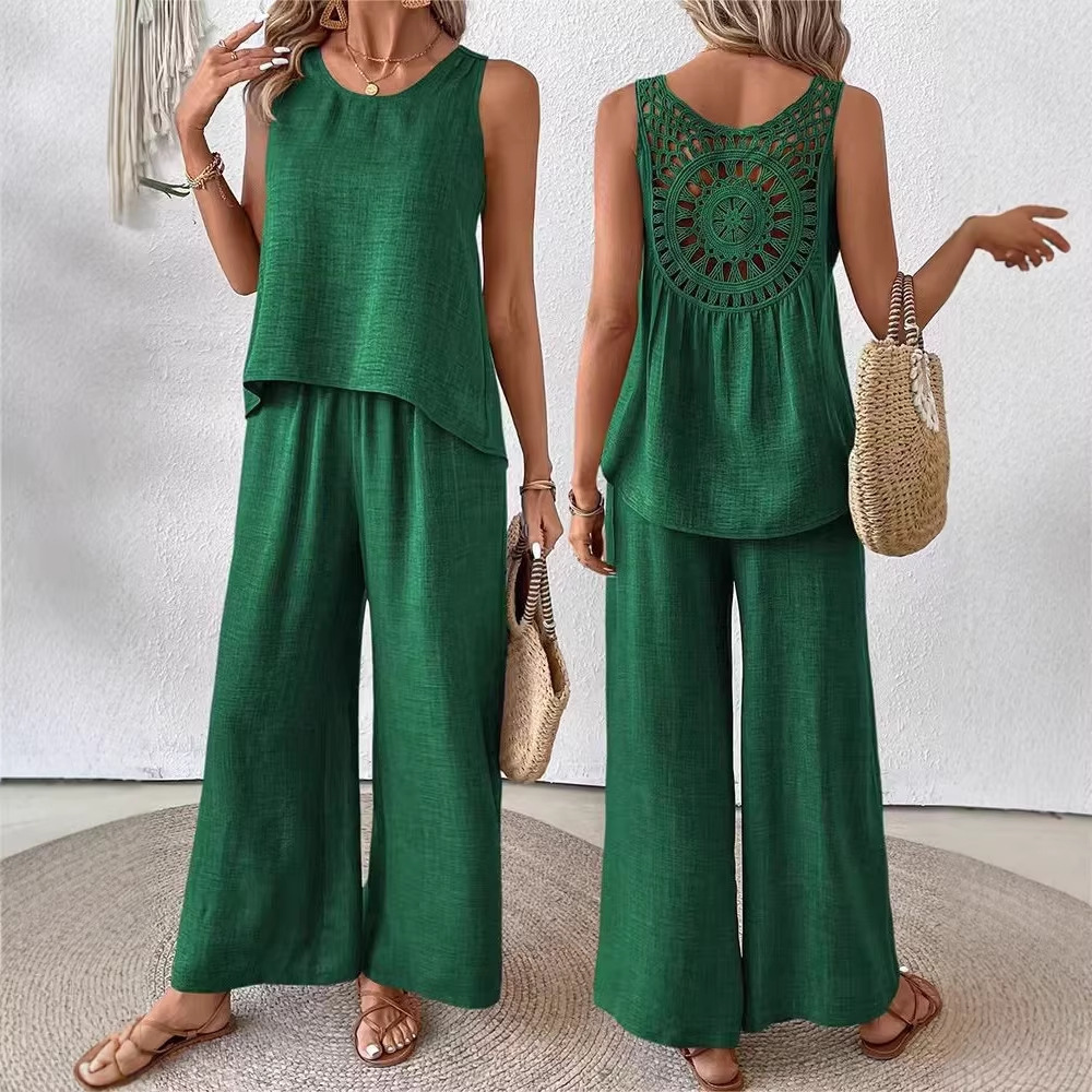 Dwuczęściowy damski komplet sp – Linen Pant Wide recenzja i cena