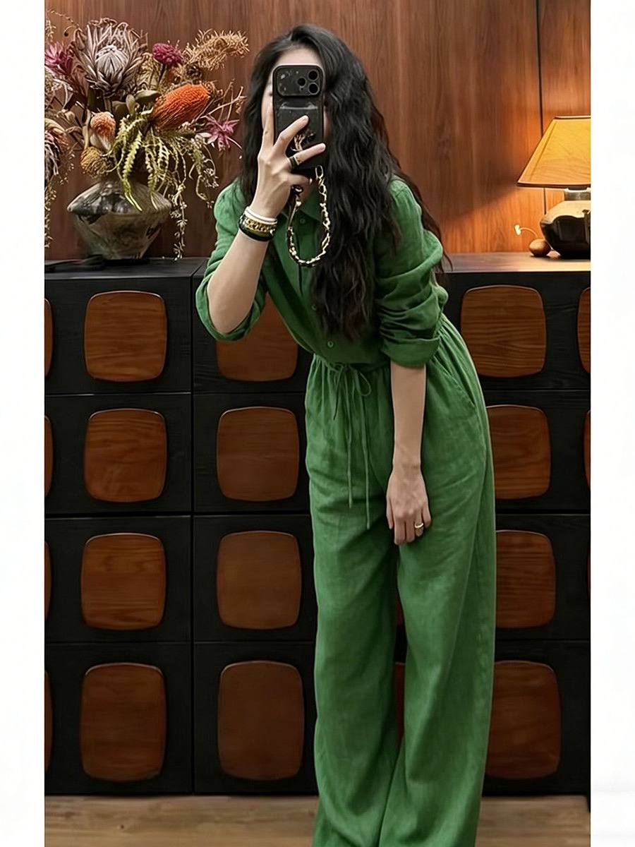 Luźny lniany komplet: koszula  – Linen Pant Wide recenzja i cena