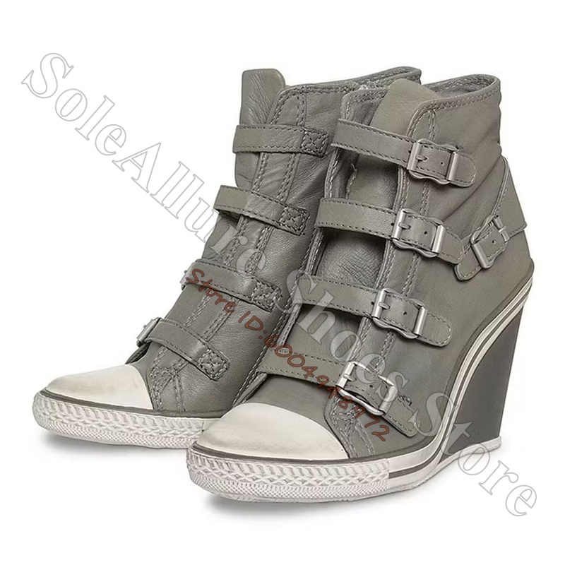 Szare, wielokolorowe sneakersy – Wedge Espadrille Women recenzja i cena