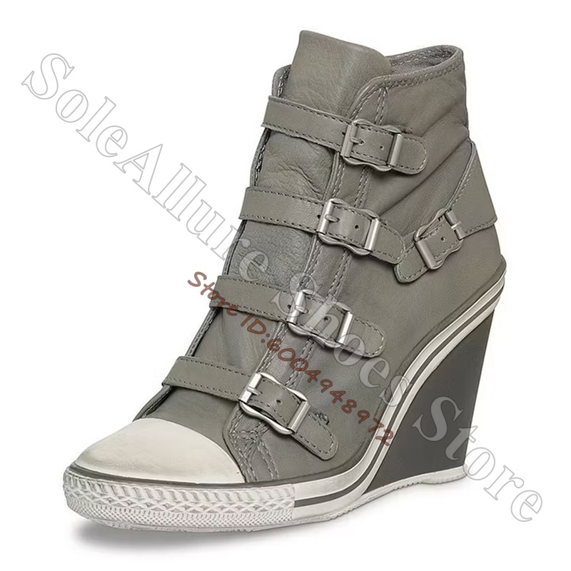 Szare, wielokolorowe sneakersy – Wedge Espadrille Women recenzja i cena